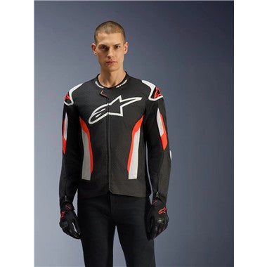 GIUBBINO UOMO ALPINESTARS T-GP AIR NERO ROSSO FLU