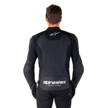 GIUBBINO ALPINESTARS FASTER V3 LEATHER JACKET NERO BIANCO