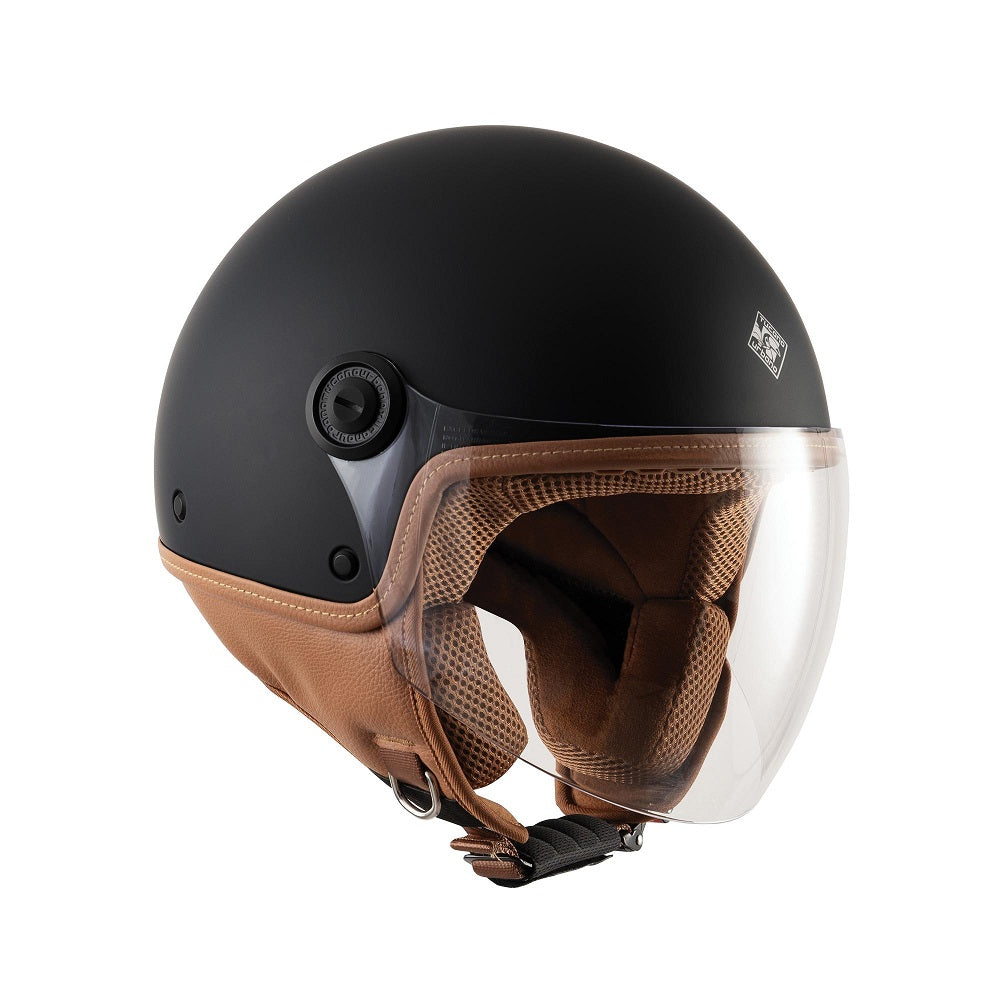 CASCO EL JETTIN 6.0 TUCANO NERO OPACO INTERNO MARRONE - Della Categoria Caschi Jet Produttore Tucano Urbano - A soli €72.25! Acquista ora su Due Ruote Accessori