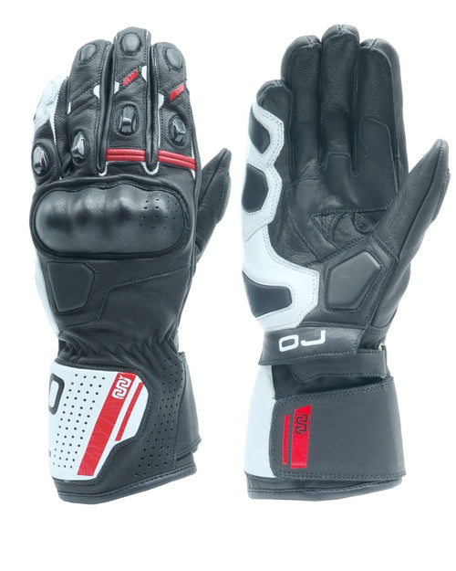 GUANTI UOMO PELLE OJ SLEEK  NERO-BIANCO-ROSSO