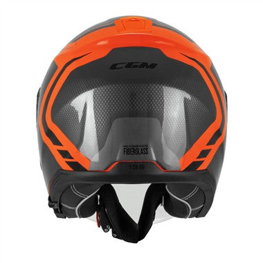 CASCO CGM 136M RNA FIBRA RIDE NERO ROSSO FLUO