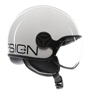 CASCO JET FGTR CLASSIC MOMODESIGN E2206  BIANCO SCRITTA NERA