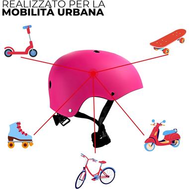 CASCO BHR 837 BICI BMX-MONOPATTINO FUXIA OPACO