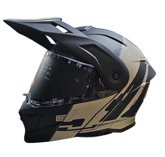 CASCO ADVENTURE ORIGINE CYBORG SABBIA NERO OPACO