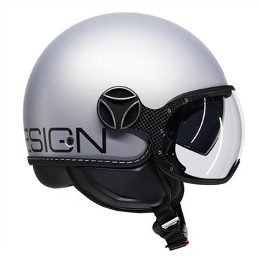 CASCO JET FGTR EVO MOMODESIGN E2206 ARGENTO METALLIZZATO OPACO