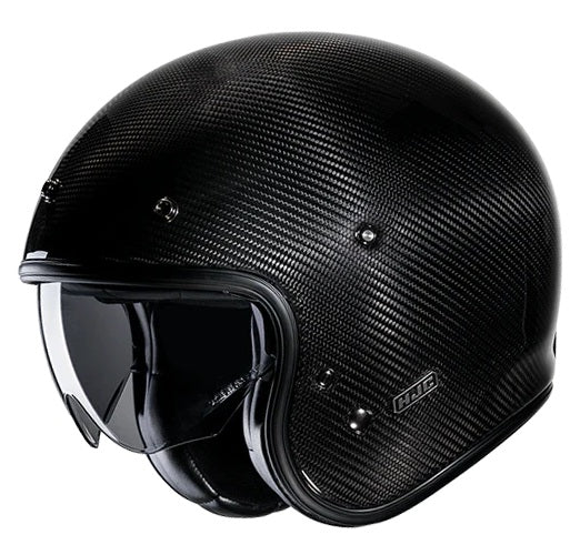 CASCO JET FIBRA HJC V31 CARBONIO NERO