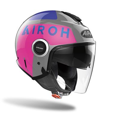 CASCO AIROH JET HELIOS HEUP54 BIANCO FUXIA BLU - Della Categoria Caschi Jet Produttore Airoh - A soli €102! Acquista ora su Due Ruote Accessori