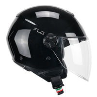 CASCO JET CGM 167A FLO MONO NERO LUCIDO VISIERA LUNGA