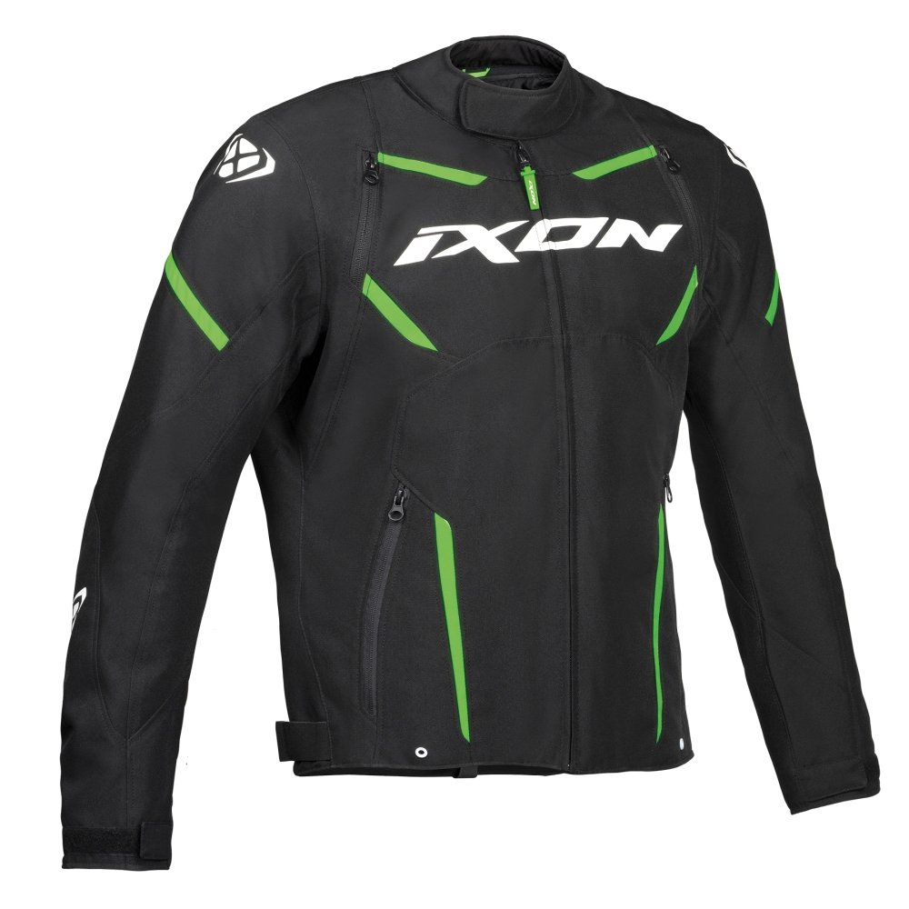 GIUBBOTTO TSUTO UOMO IXON STRIKER NERO-BIANCO-VERDE - Della Categoria Giubbini Tessuto Uomo Produttore IXON - A soli €161.50! Acquista ora su Due Ruote Accessori