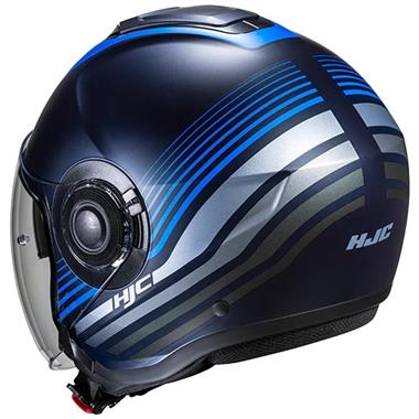 CASCO JET HJC I40N DOVA MC2SF BLU GRIGIO OPACO