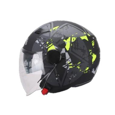 CASCO JET DIEFFE DF88 DOPPIA LENTE NERO GIALLO FLU OPACO