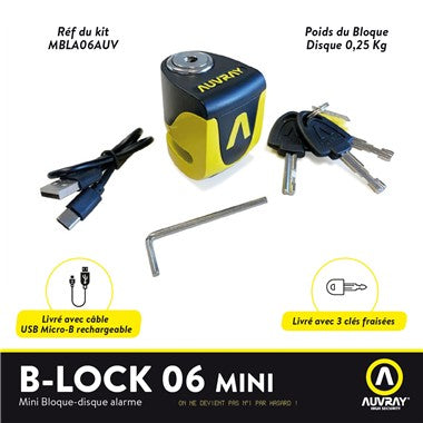 BLOCCADISCO SONORO B-LOCK-06 MINI GIALLO
