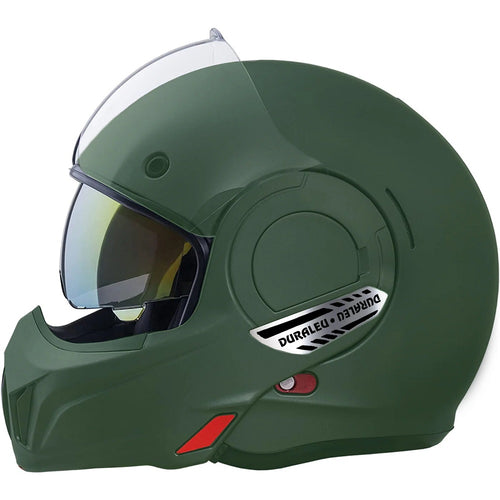 CASCO REVERS DURALEU CABRIO VERDE OPACO MILITARE - Della Categoria Caschi Modulare Produttore DURALEU - A soli €180! Acquista ora su Due Ruote Accessori