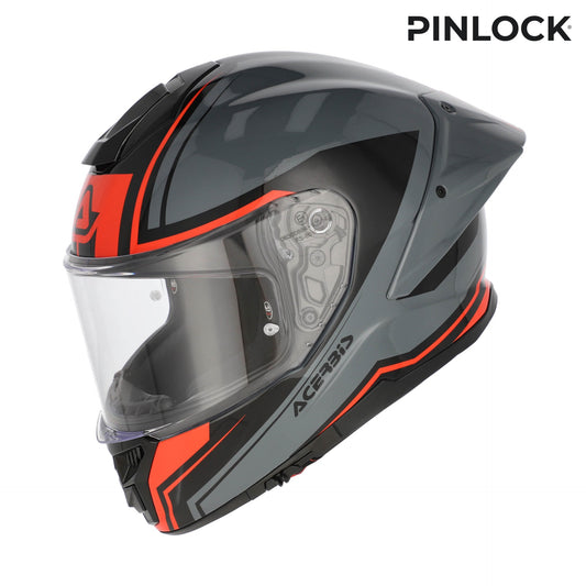 CASCO INTEGRALE ACERBIS TARMAK-X FIBRA GRIGIO-ROSSO
