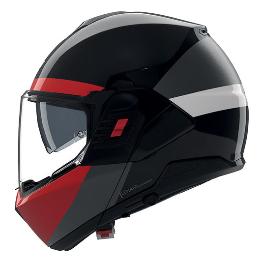 CASCO REVERS NOLAN N120-1 BLOCCO 357 TAGLIANERO ANTRACITE ROSSO