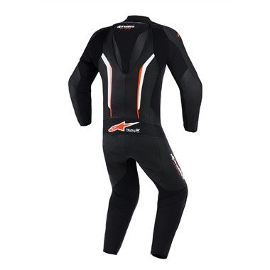 TUTA INTERA ALPINESTARS GP FORCE V2 LEATHER SUIT 1 PC BLACK WHITE RED FLUO