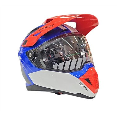 CASCO MPH CROSSOVER ADV E22.06 GRAFICA BIANCO BLU ROSSO