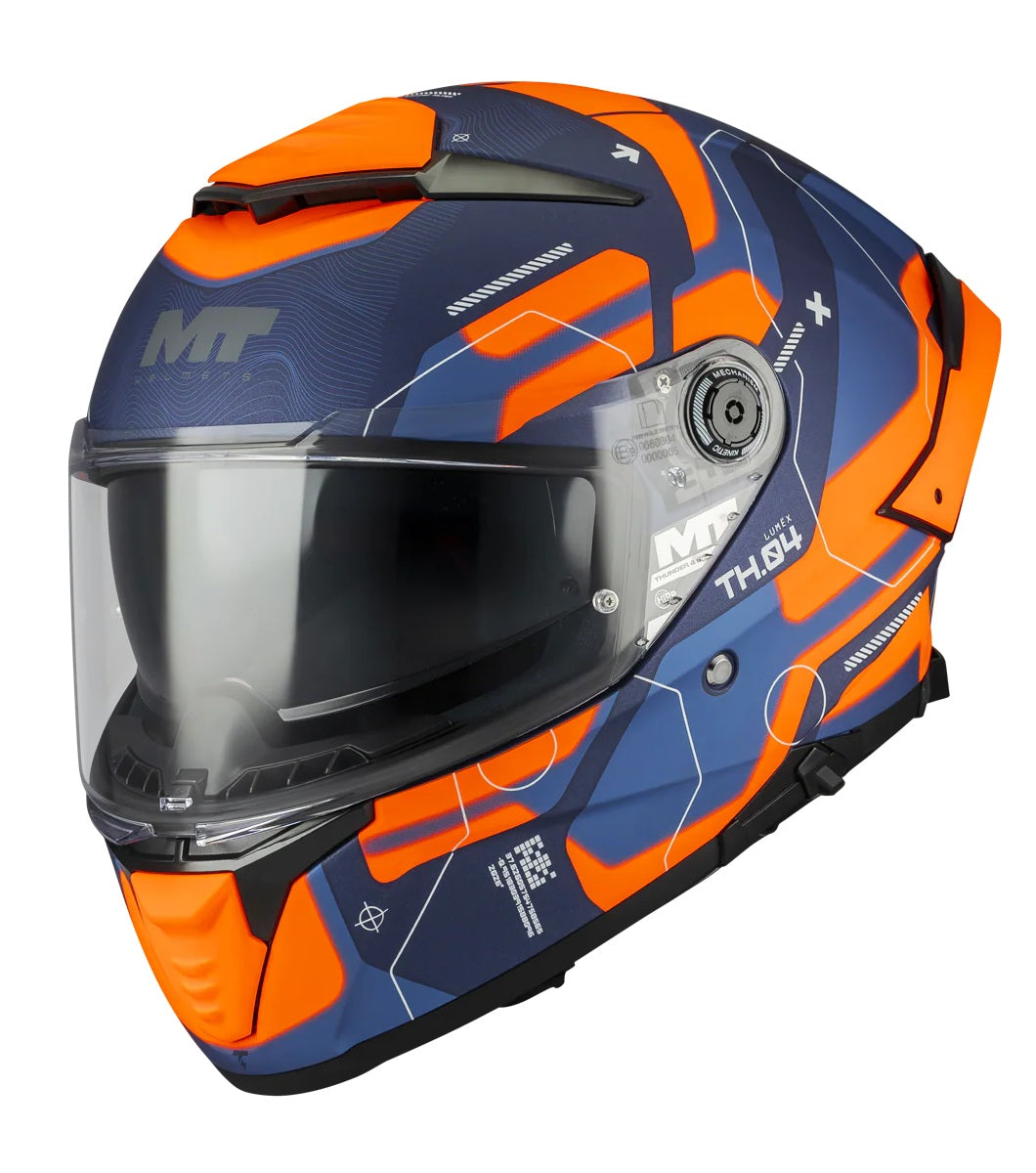 CASCHI INTEGRALE MT FF118SV THUNDER 4 SV BLU ARANCIO OPACO