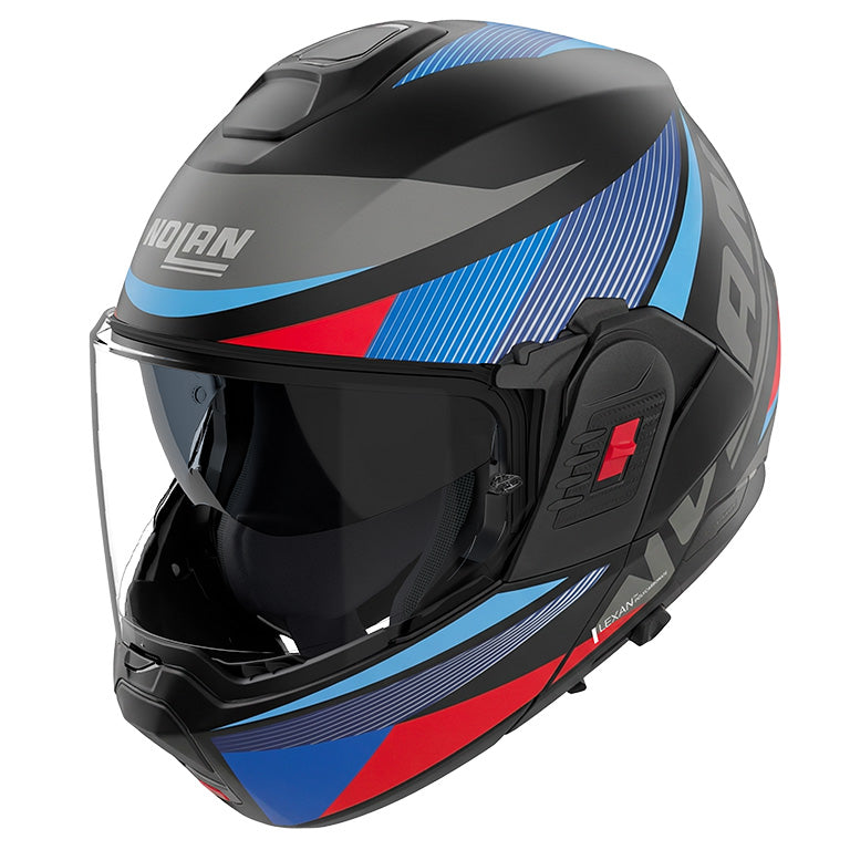 CASCO NOLAN REVERSIBILE MODULARE N120-1 DUETTO 370 NERO BLU ROSSO OP.