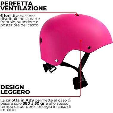 CASCO BHR 837 BICI BMX-MONOPATTINO FUXIA OPACO