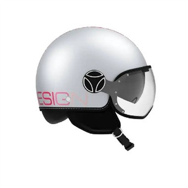 CASCO JET FGTR EVO MOMODESIGN E2206 GRADIAL GRIGIO CHIARO ROSA OPACO