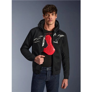 GIUBBINO FELPA ALPINESTARS CHROME SUPERAIRFLOW  HOODIE NERO GRIGIO BIANCO