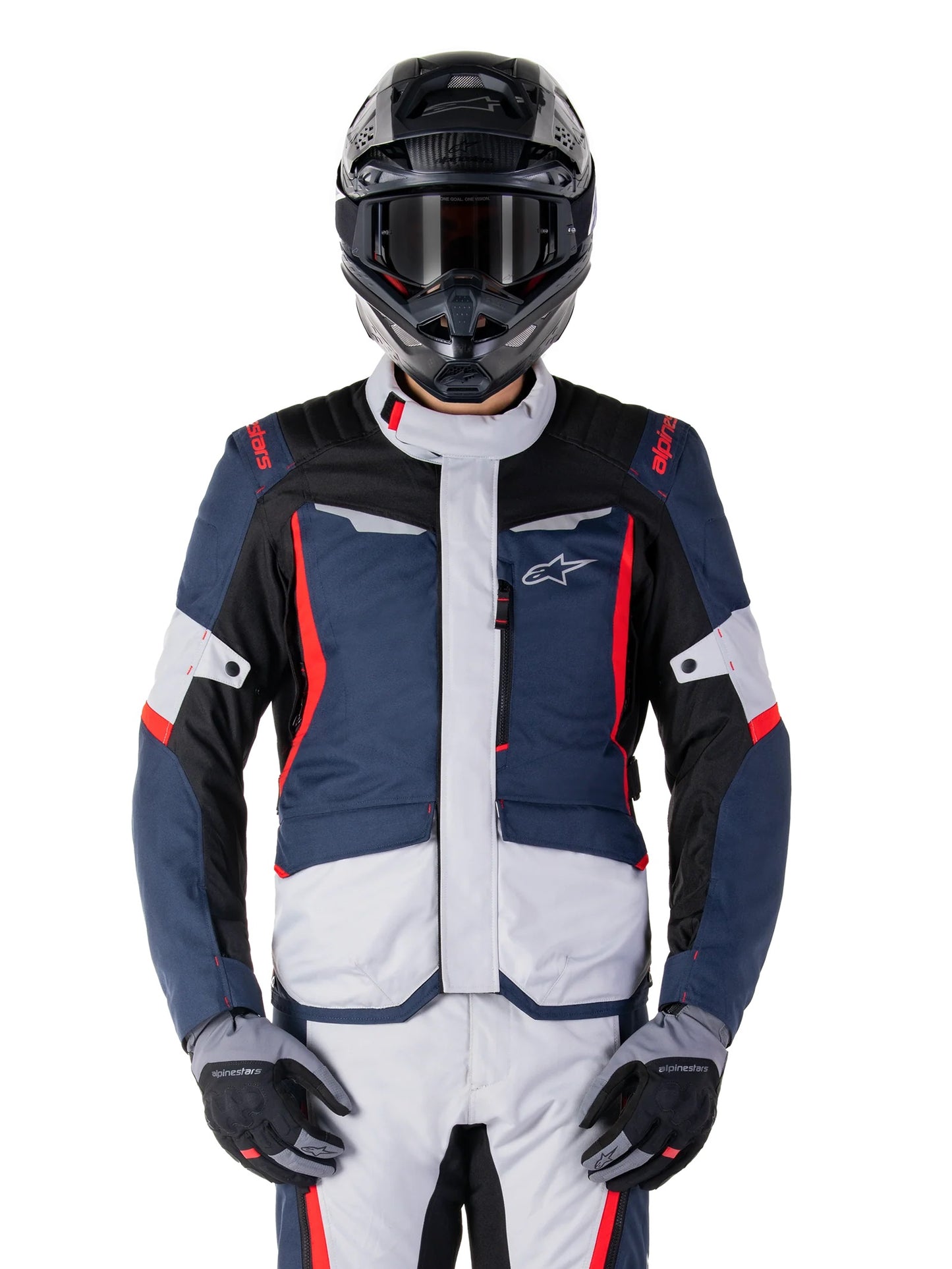 GIACCA UOMO ALPINESTARS ST-1 WATERPROOF BLU NERA BRIGHT RED