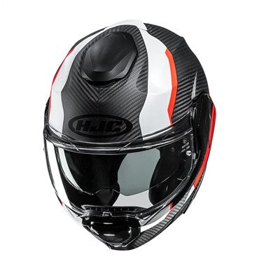 CASCO MODULARE HJC F100 CARBON ASKAN MC6HSF NERO BIANCO ARANCIO OPACO