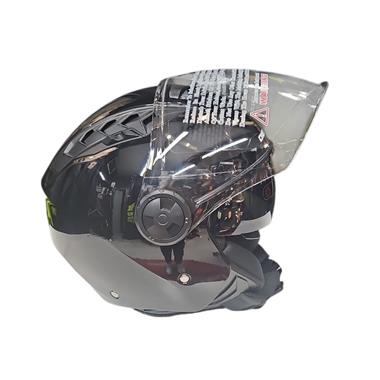 CASCO JET DIEFFE DF62 DOPPIA VISIERA NERO LUCIDO