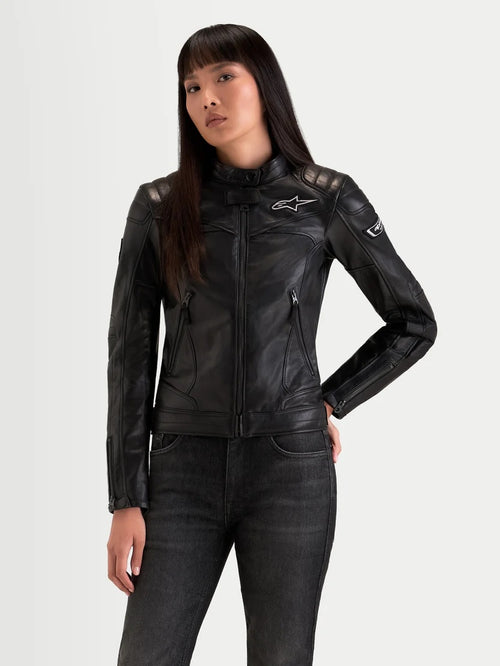 GIUBBINO DONNA PELLE ALPINESTARS REVEA NERO