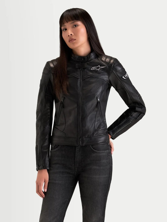 GIUBBINO DONNA PELLE ALPINESTARS REVEA NERO