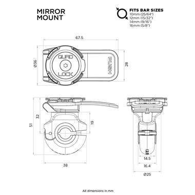 SUPPORTO PER SMARTPHONE QUAD LOCK PER SPECCHIETTO RETROVISORE - Della Categoria Custodie Smartphone Produttore QUAD LOCK - A soli €30! Acquista ora su Due Ruote Accessori