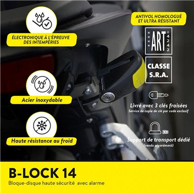 BLOCCADISCO SONORO B-LOCK-14 ACCIAIO CLASSE SRA