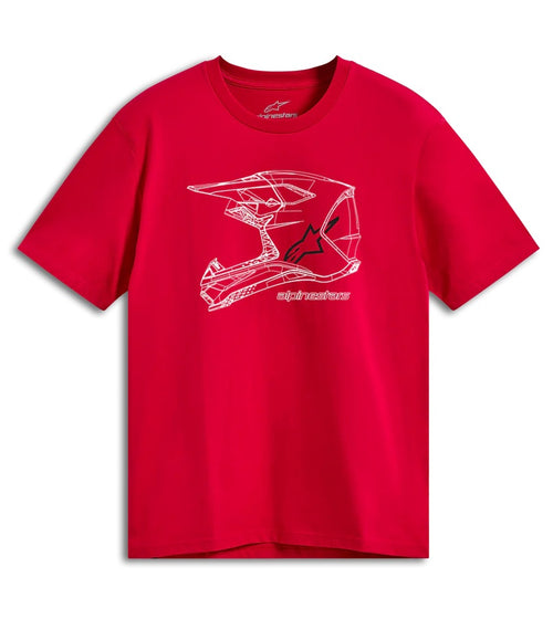 MAGLIA T-SHIRT ALPINESTARS MX HELMET CSF TEE ROSSA LOGO BIANCO