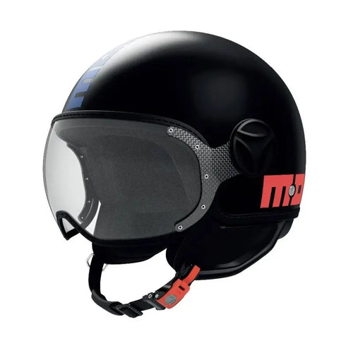 CASCO JET FGTR CLASSIC MOMODESIGN E2206 TWOFOLD OPACO NERO BLU ROSSO