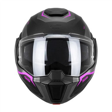 CASCO CGM REVERSIBILE MODULARE 515S VERSO RACE NERO FUXIA OPACO