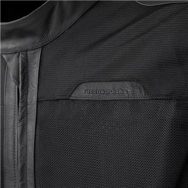 GIUBBINO UOMO ROUTER TUCANO URBANO PELLE E TESSUTO TRAFORATO NERO
