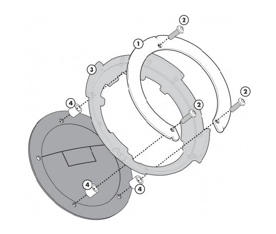 FLANGIA METALLICA BF56 SPECIFICA X BORSA TANK LOCK GIVI