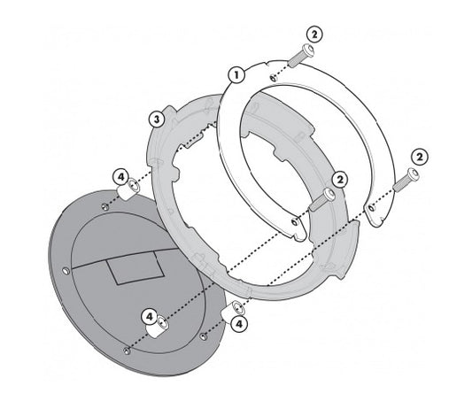 FLANGIA METALLICA BF56 SPECIFICA X BORSA TANK LOCK GIVI