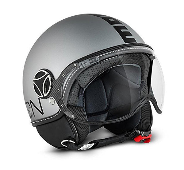 CASCO JET MOMO FIGHTER FGTR EVO TITANIO OPACO DOPPIA VISIERA