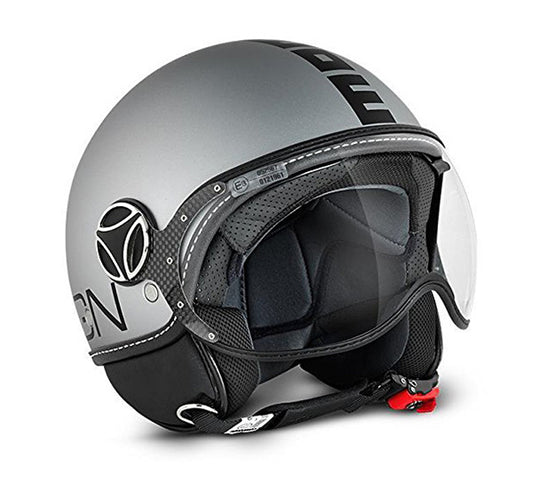 CASCO JET MOMO FIGHTER FGTR EVO TITANIO OPACO DOPPIA VISIERA