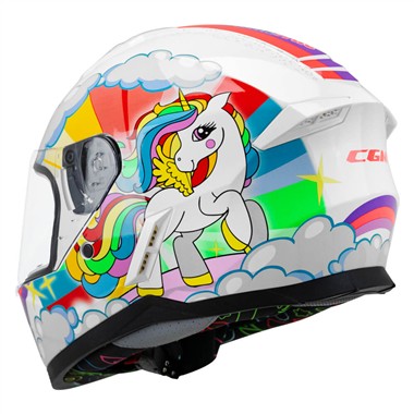 CASCO INTEGRALE BAMBINO CGM 265D MICRO DREAMS BIANCO FUXIA CELESTE