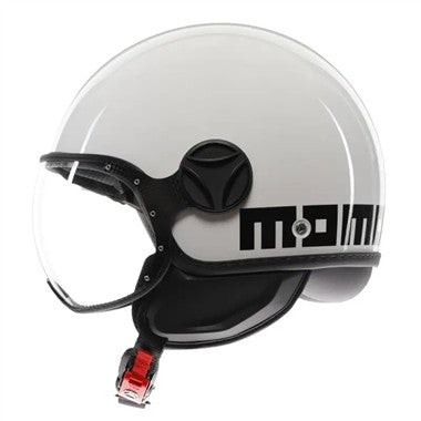 CASCO JET FGTR CLASSIC MOMODESIGN E2206  BIANCO SCRITTA NERA