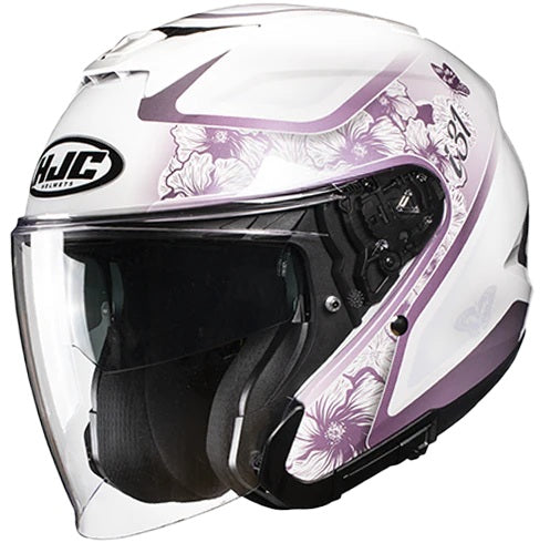 CASCO JET HJC I31 IONA MC8 BIANCO LILLA