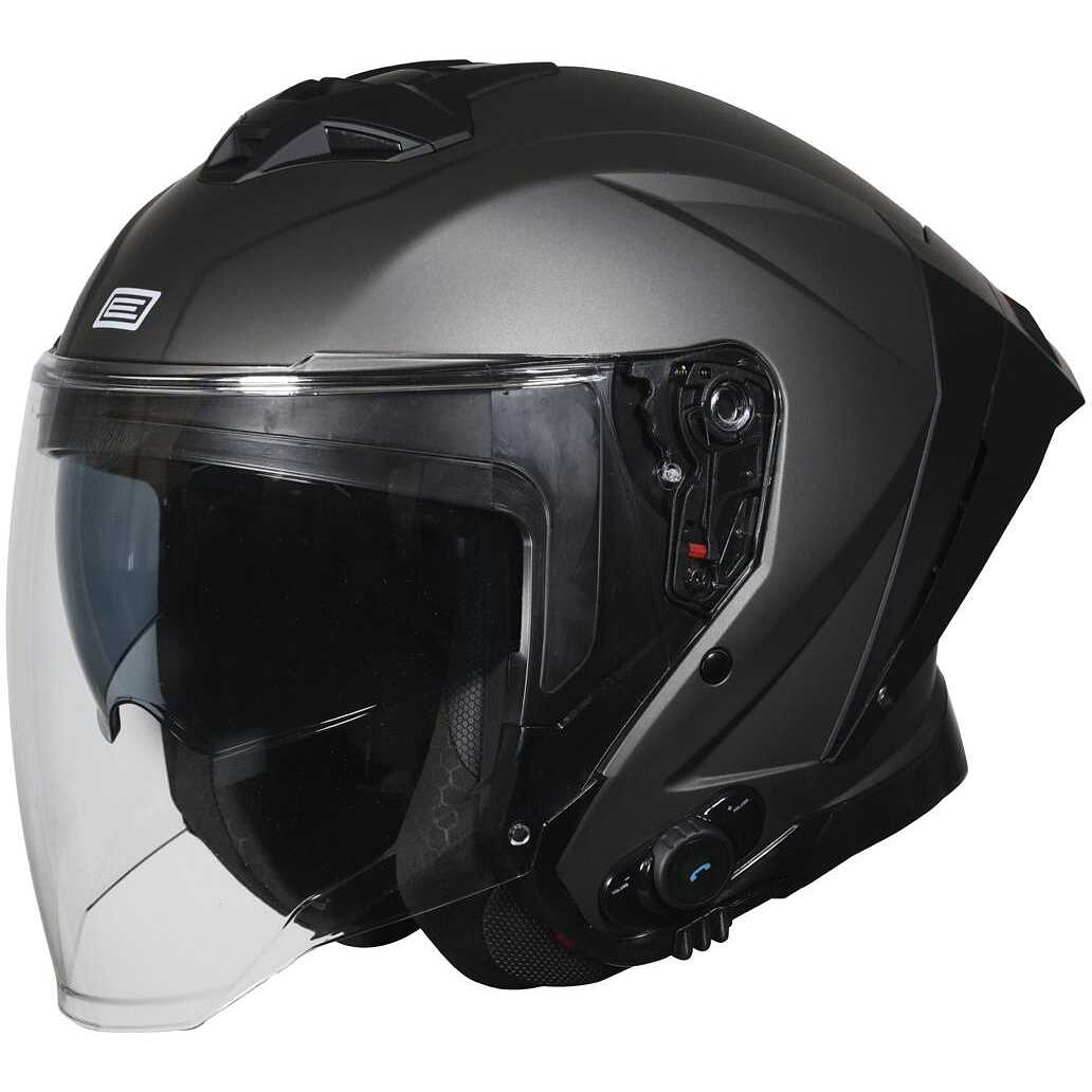 CASCO JET ORIGINE APRICA CON BLUETOOTH TITANIO OPACO