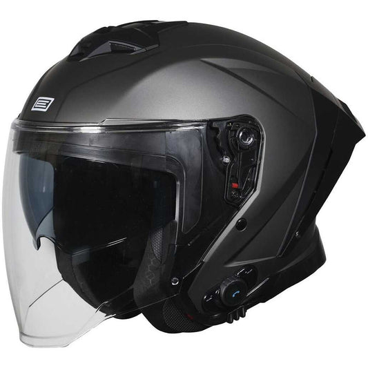 CASCO JET ORIGINE APRICA CON BLUETOOTH TITANIO OPACO