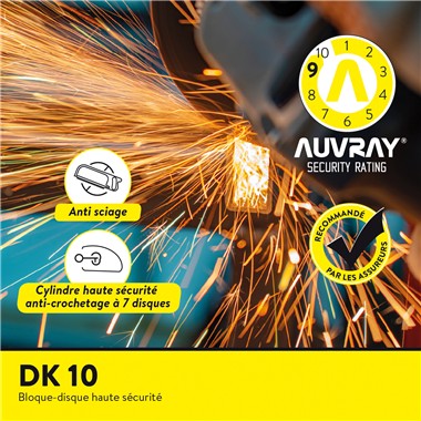BLOCCADISCO DK-10 ACCIAIO CLASSE SRA