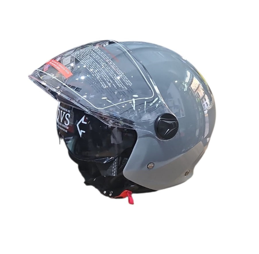CASCO JET DIEFFE DF60 DOPPIA LENTE GRIGIO LUCIDO