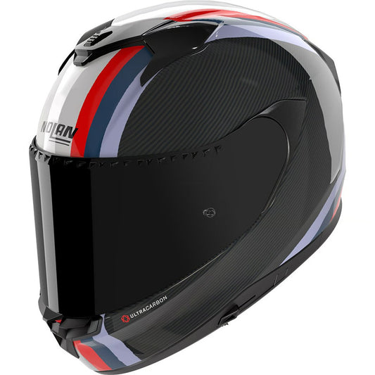 CASCO NOLAN INTEGRALE X-904 ULTRA CARBON GEMINI 351 BIANCO BLU ROSSO