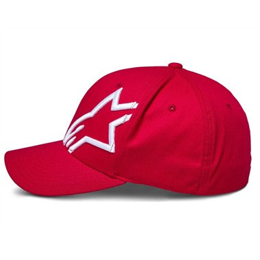 CAPPELLO ALPINESTARS CORP SHIFT 2 CURBRIM ROSSO LOGO BIANCO